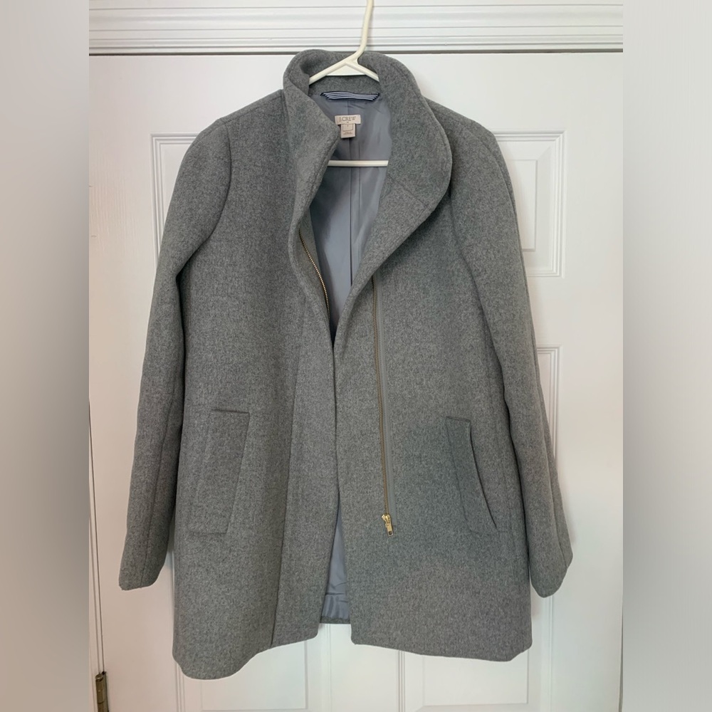 J Crew gray wool blend City Coat size 2